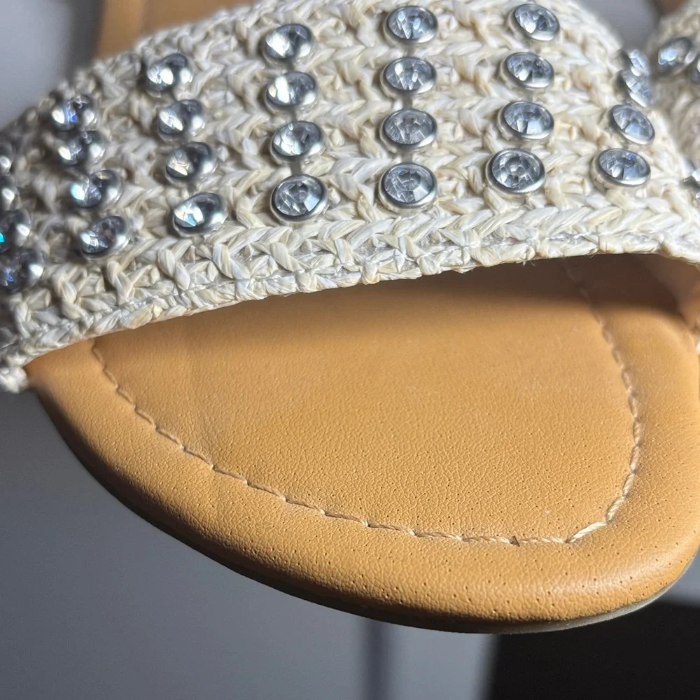 Andiamo Beige Embellished Women's Flats